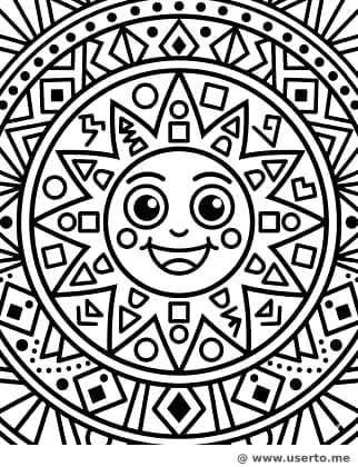 Fröhliche antike Sonnenscheibe