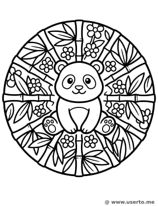 Caleidoscópio de Panda Brincando no Bambuzal