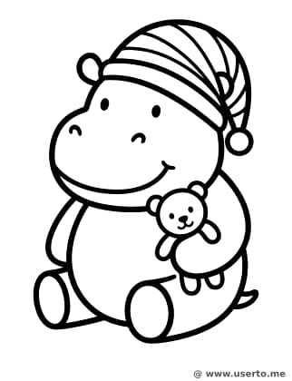 졸린 하마와 곰인형