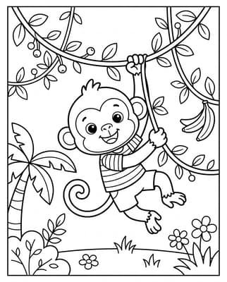 Playful Monkey in a Tree