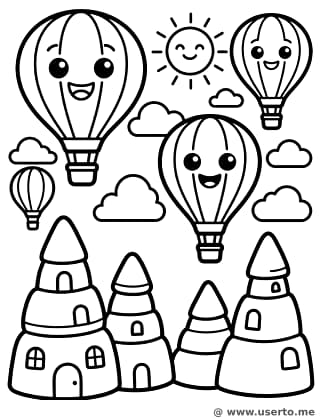 Globos felices sobre Capadocia