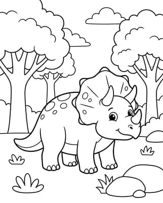 숲속의 트리케라톱스