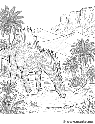 Amargasaurus en el oasis del desierto