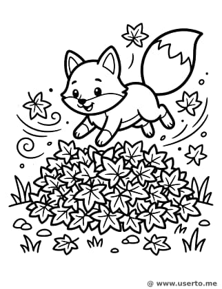 El zorro de otoño y las hojas estrella