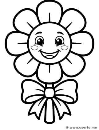 리본을 맨 예쁜 꽃