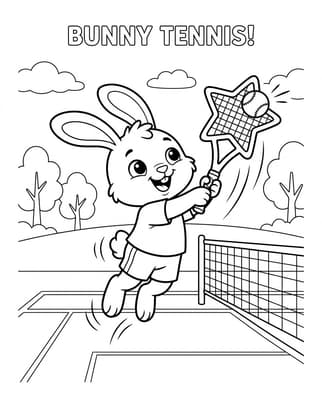 별빛 테니스 토끼