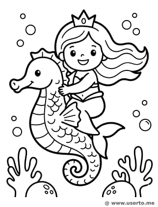 Princesa do Mar Montada em um Cavalo-marinho
