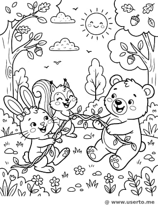 Forest Animal Tug-of-War