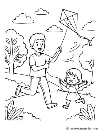 아빠와 함께 연날리기