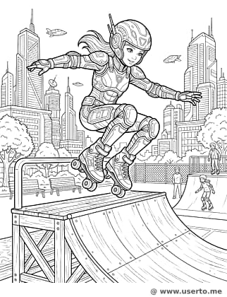 Futuristic Neon Roller Derby