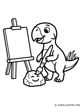 El artista Psittacosaurus trabajando