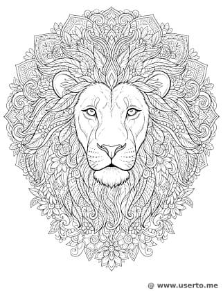 Mandala del León Majestuoso