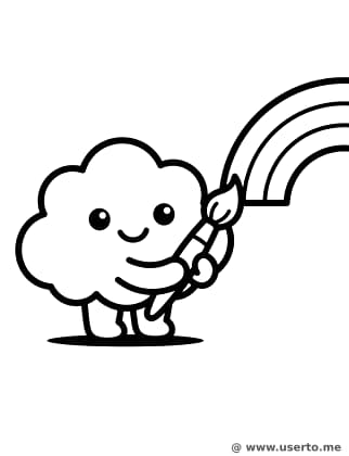 Wolke malt einen Regenbogen