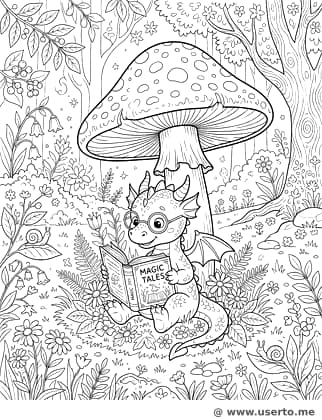 Dragon's Library in the Woods