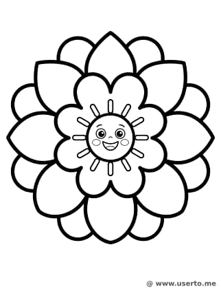 Mandala de Girasol Feliz