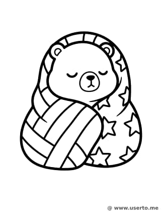 통통한 곰돌이의 별밤 이불