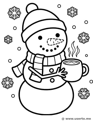 Gemütlicher Schneemann-Kakao