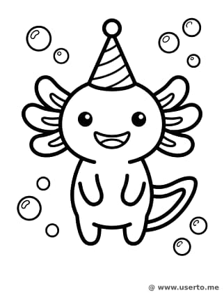 La fiesta submarina del ajolote feliz