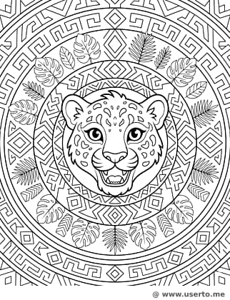 Ancient Jungle Jaguar Mandala