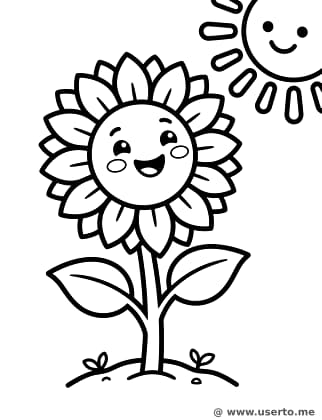 Girassol Alegre e Sorridente