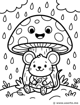 Mushroom Umbrella for a Mouse