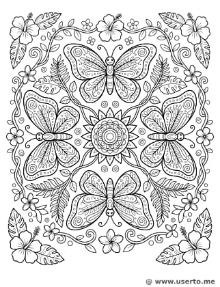 Remolino de Mariposas de Batik Indonesio