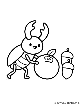 Stag Beetle Bowling with Berries