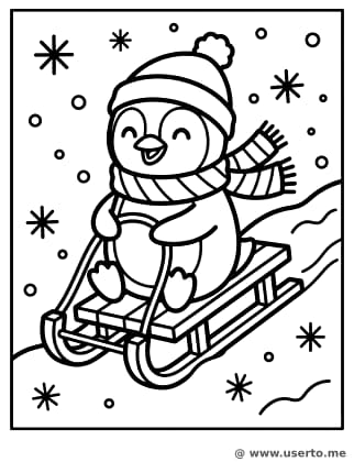 Penguin Sledding Adventure