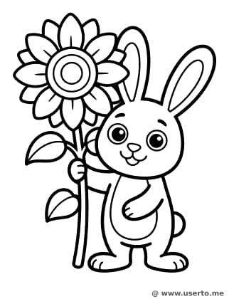 La flor de primavera del conejito feliz