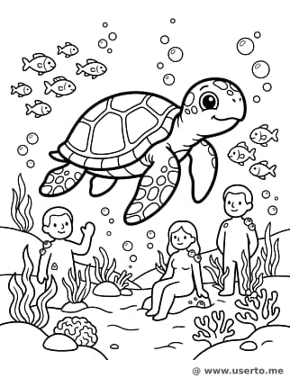 Meeresschildkröte im Unterwassermuseum