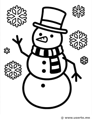 Der Wintergruß des lustigen Schneemanns