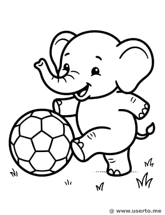 Happy Soccer Elephant