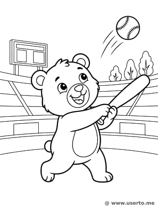 Bär schlägt einen Home Run