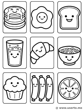 Grade de Padrões de Café da Manhã Feliz