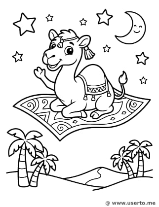 Alfombra mágica sobre el oasis