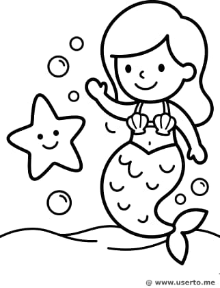 Die Meerjungfrau und ihr Seestern-Freund