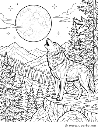 El Lobo Majestuoso Aullando a la Luna