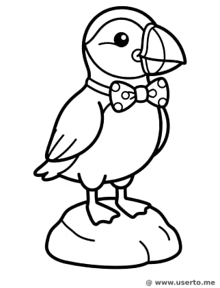 Schicker Papageitaucher mit Fliege