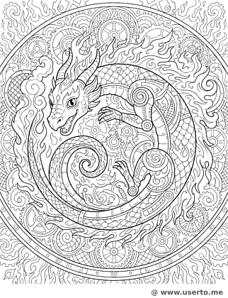 태엽 태엽 톱니바퀴 드래곤 원