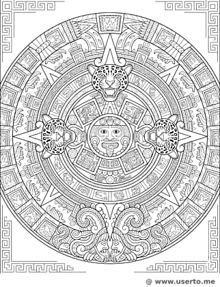 Mystisches Aztekisches Jaguar-Mandala