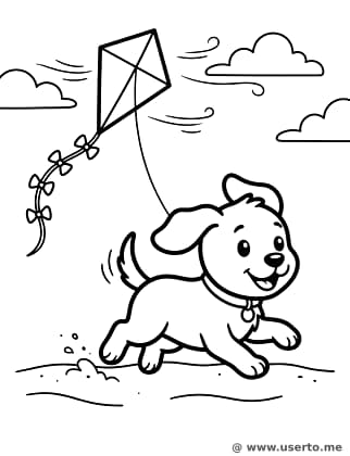 Puppy's Windy Kite Day