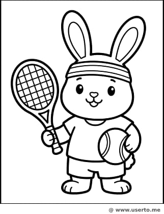 테니스 치는 깡충 토끼