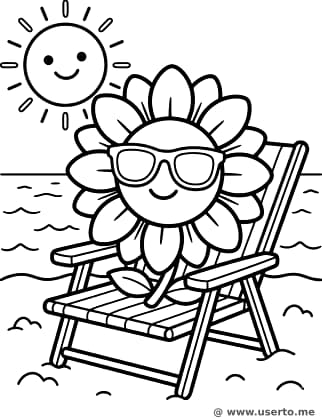 Sonnenblumes Strandurlaub