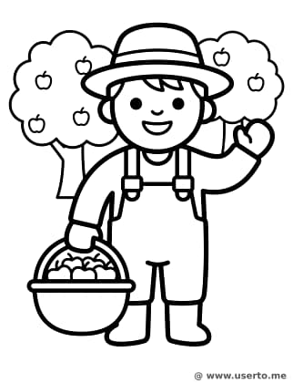 Granjero de Manzanas Feliz