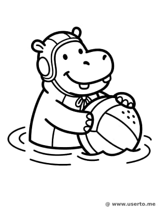 Der Wasserball-Spaß des Nilpferds