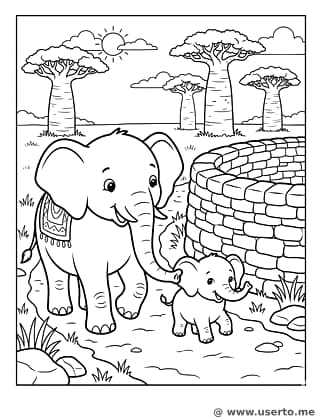 Elephant Family at Ancient Walls