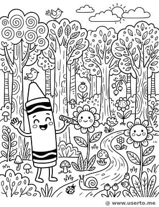 Buntstift-Baum-Abenteuer