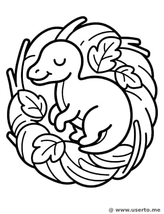 Sleepy Baby Maiasaura in Nest