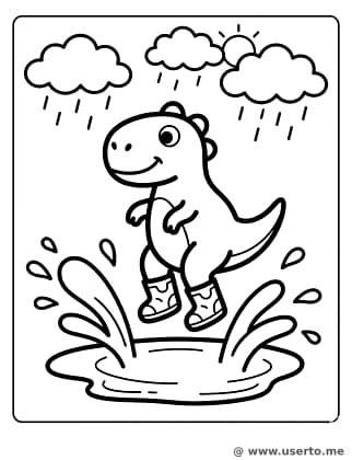 Dino-Platschen am Regentag