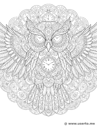 Mandala de Búho Mecánico Steampunk